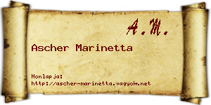 Ascher Marinetta névjegykártya